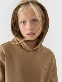 Dívčí Nekožená Mikina S Kapucí Hladká Béžová 4F 4FJWMM00TSWSF1316-83S