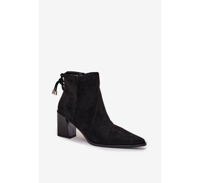 Dámské kotníkové boty na podpatku s tkaničkami černé Halisse Dámské kotníkové boty na podpatku s tkaničkami černé Halisse