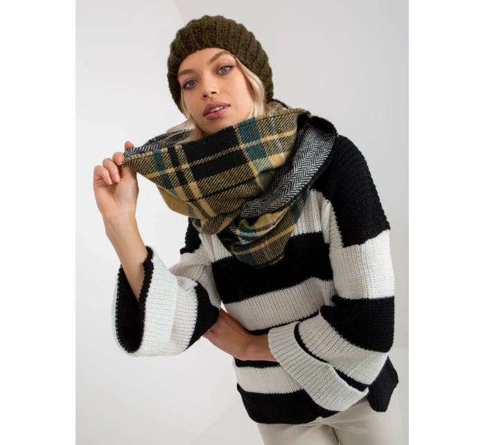 Tunelová šála AT KM 1402.20 černá a béžová