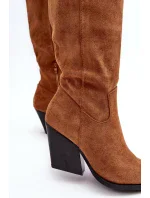 Módní semišové kovbojské boty Camel Delia Módní semišové kovbojské boty Camel Delia