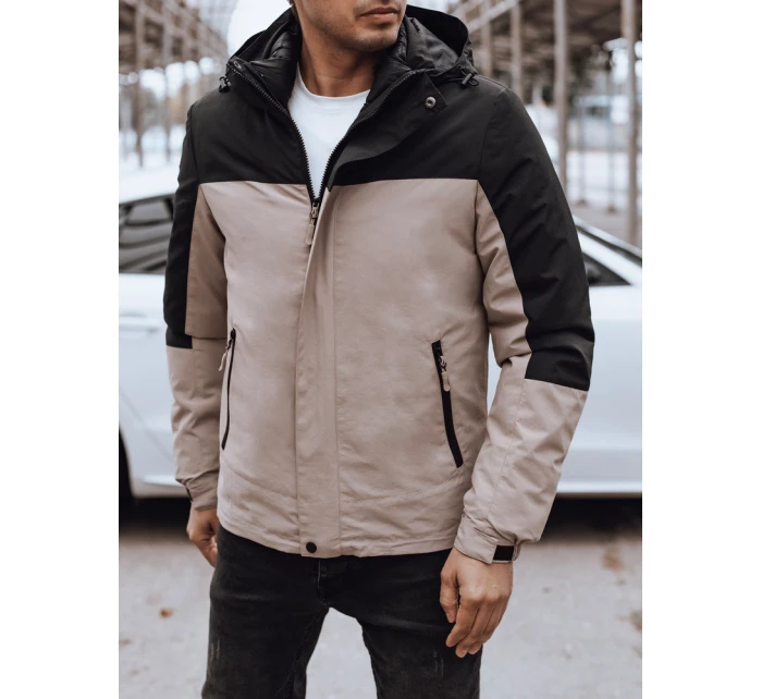 Pánská zimní bunda s kapucí béžová FashionStreet TX4897