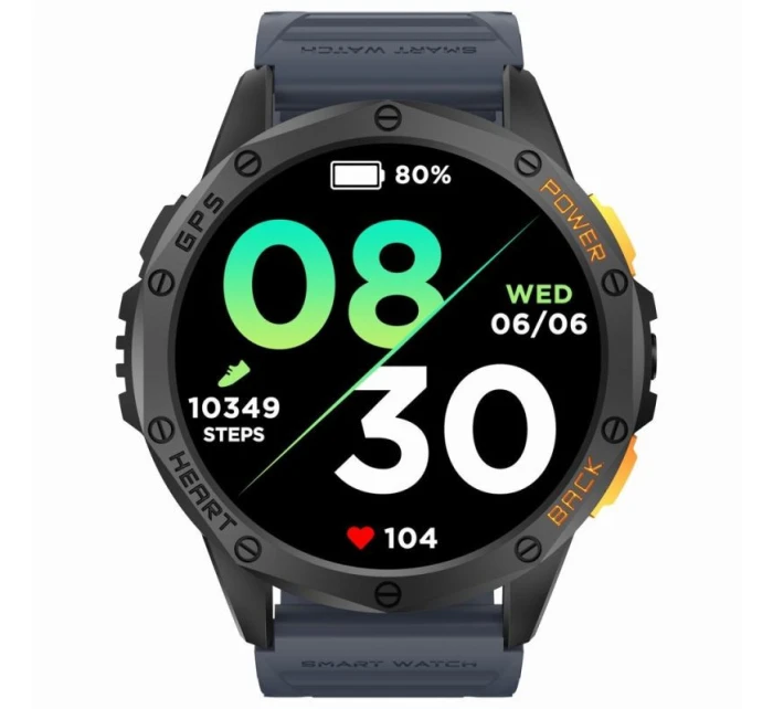 GRAVITY GPS GT24-1 Pánské chytré hodinky Černý silikonový řemínek + Navy Blue Silicone Strap GRAVITY GPS GT24-1 Pánské chytré hodinky Černý silikonový řemínek + Navy Blue Silicone Strap