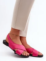 Zazoo 40407 Dámské kožené sandály Fuksie