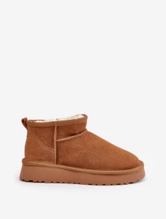 Nízké Semišové Sněhule Přírodní Kůže Vinceza 97950 Camel