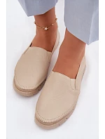 Dámské nazouvací kožené polobotky model 22100741 Béžové - Maciejka Dámské nazouvací kožené polobotky model 22100741 Béžové - Maciejka