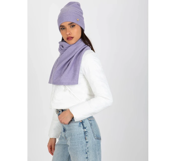 Dámský komplet čepice a šála LK KMPL model 21734234 fialová - FPrice