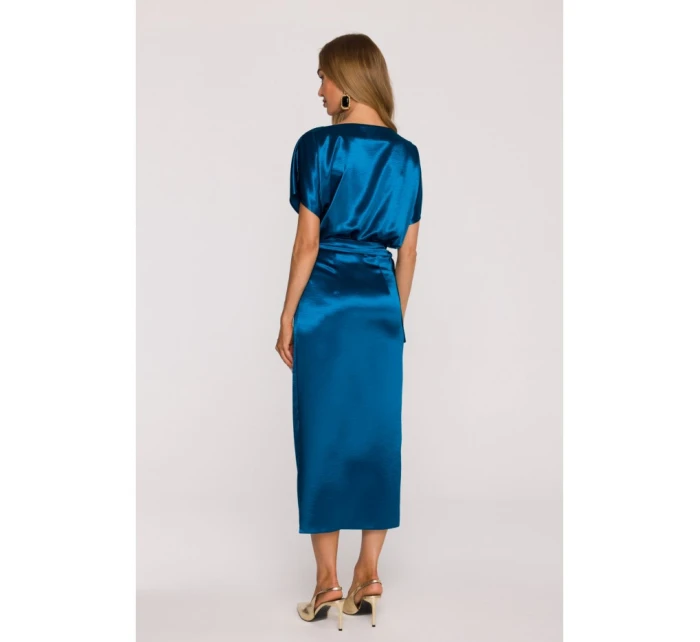 Saténové šaty v stylu  modré model 21479284 - Moe