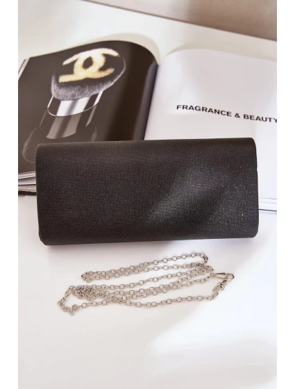 Lesklá společenská kabelka psaníčko černá Sastorea