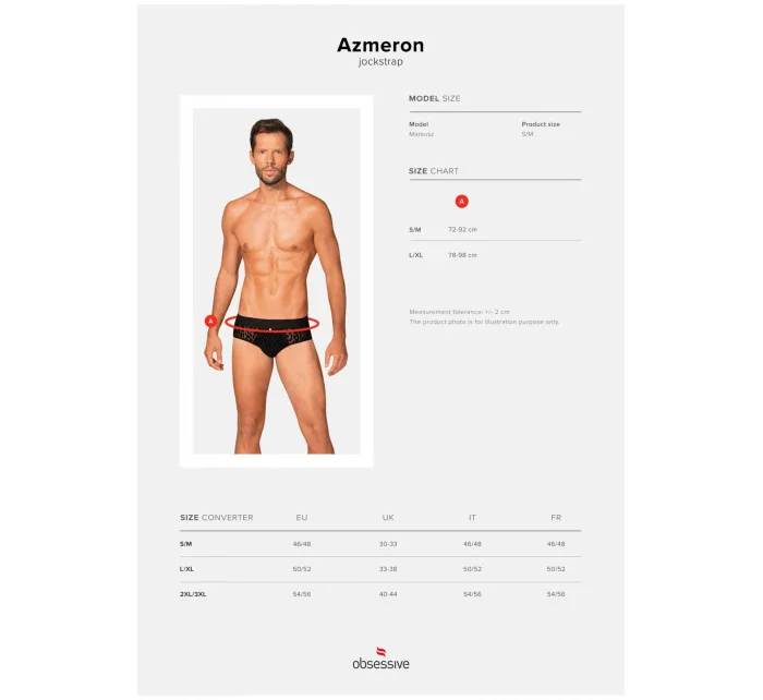 Pánské slipy otevřené Azmeron jockstrap - Obsessive Pánské slipy otevřené Azmeron jockstrap - Obsessive
