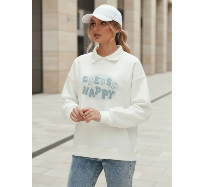 Dámská oversize mikina s potiskem bílá Dstreet model 21989125 - FashionStreet