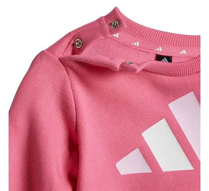 Dětské tepláky Adidas Essentials růžové a šedé JY0303