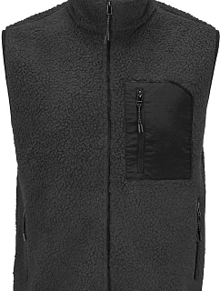 SOL'S Fury Bodywarmer Fleecová vesta Sherpa 25.4041 carbon grey/black