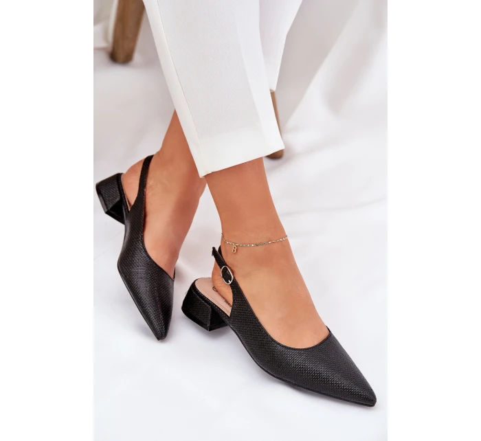 Pletené Dámské Sandály Na Podpatku Černé model 21687153 - Boto Pletené Dámské Sandály Na Podpatku Černé model 21687153 - Boto