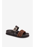 Dámské pantofle se zlatým sponou Černé model 21898346 - Boto Dámské pantofle se zlatým sponou Černé model 21898346 - Boto