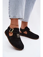 Dámské sandály z přírodního semiše Big Star model 22178980 Černé - Big Star Shoes Dámské sandály z přírodního semiše Big Star model 22178980 Černé - Big Star Shoes