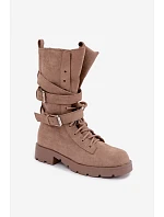 Zateplené workery s přezkami Béžové model 22349178 - Boto Zateplené workery s přezkami Béžové model 22349178 - Boto