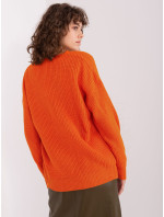Oranžový dámský oversize svetr