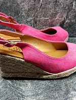 Dámské sandálky na klín podpatku Fuchsiová tm. růžová - Super me