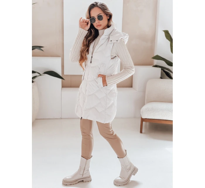 Dámská zateplená prošívaná vesta světle šedá Dstreet model 21991354 - FashionStreet