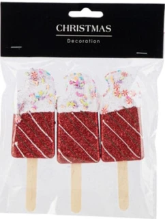 ZMRZLINOVÁ DEKORACE ZÁVĚSNÁ CETKA 3KS ČERVENÁ