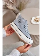 Zateplené Dámské Tenisky Na Platformě Eko Kůže Big Star model 21669567 Modré - Big Star Shoes Zateplené Dámské Tenisky Na Platformě Eko Kůže Big Star model 21669567 Modré - Big Star Shoes