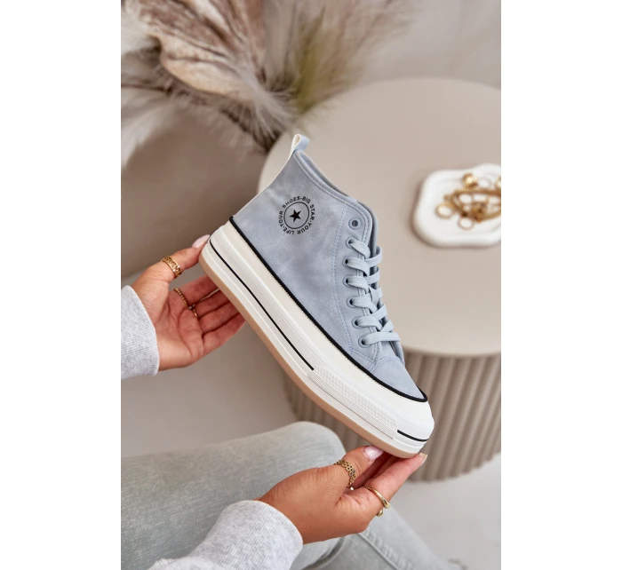 Zateplené Dámské Tenisky Na Platformě Eko Kůže Big Star model 21669567 Modré - Big Star Shoes Zateplené Dámské Tenisky Na Platformě Eko Kůže Big Star model 21669567 Modré - Big Star Shoes