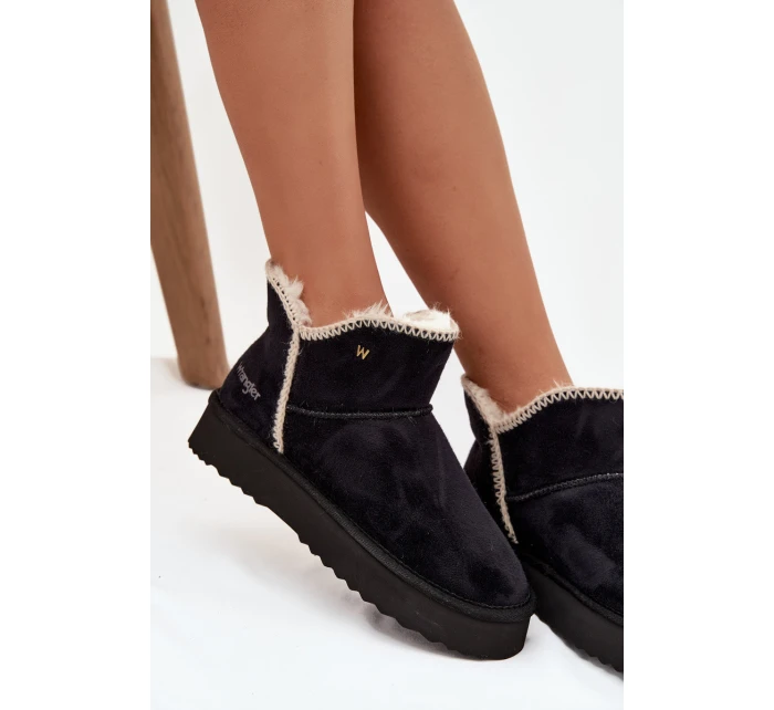 Dámské sněhule Wrangler na platformě – černé