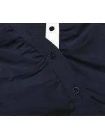 Tmavě modrá halenka s kontrastními vsadkami (AWD0205)