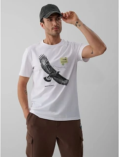 Pánské tričko regular s potiskem 4F 4FKAW26TTSHM4499-10S