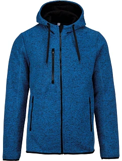 PA 365 Pánská pletená fleecová bunda s kapucí model 22423413 light royal blue melange - Kariban ProAct