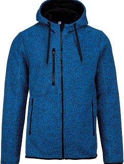 Kariban ProAct PA 365 Pánská pletená fleecová bunda s kapucí 20.P365 light royal blue melange