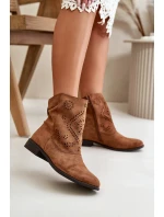 Dámské Nízké Botky S Na Zip Hnědé model 21668070 - Boto