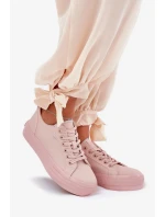 Dámské tenisky na platformě z eko kůže Big Star – růžové Dámské tenisky na platformě z eko kůže Big Star – růžové