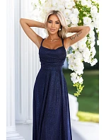 Dlouhé šaty  tmavě modré  model 22280144 - numoco