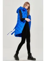 Dlouhá dámská vesta v chrpové barvě s páskem (JIN217) Dlouhá dámská vesta v chrpové barvě s páskem (JIN217)