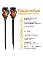 DANCING FLAMES SOLAR LAMP 12 LED SMD 7x7x50CM