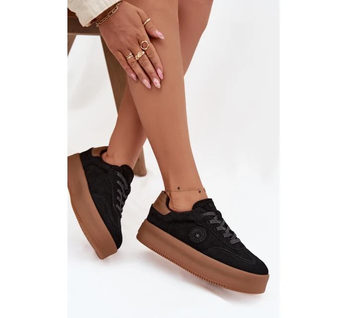 Dámské tenisky na platformě Big Star SS274761 Černé Dámské tenisky na platformě Big Star SS274761 Černé