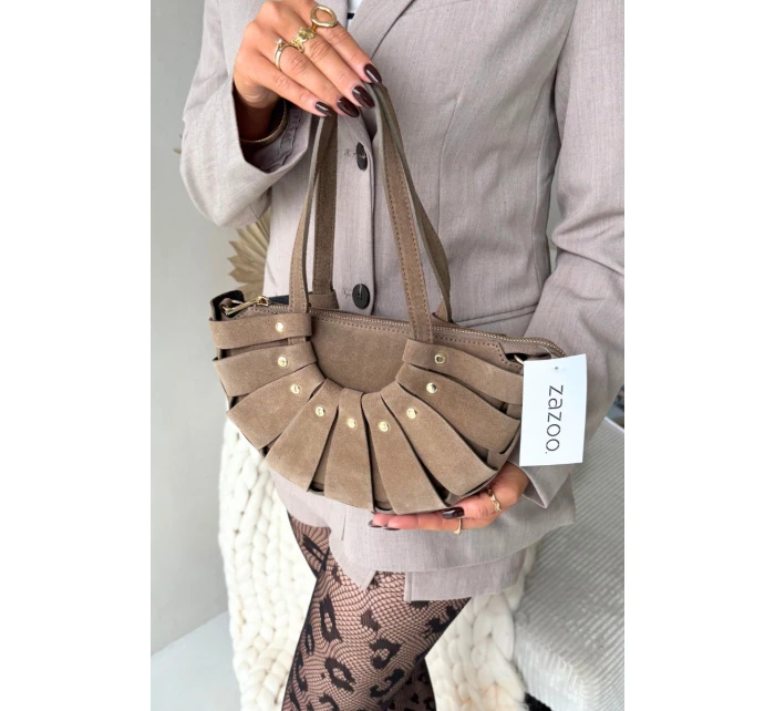 Kabelka z přírodního semiše béžová model 21728395 - Boto