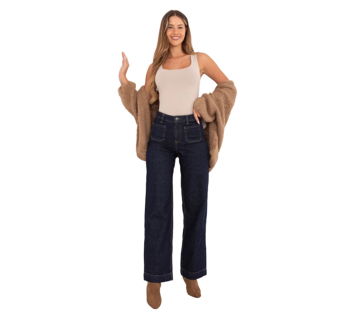 Spodnie model 21314515 granatowy - FPrice Spodnie model 21314515 granatowy - FPrice