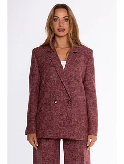 M929 Double-breasted tweed jacket - maroon