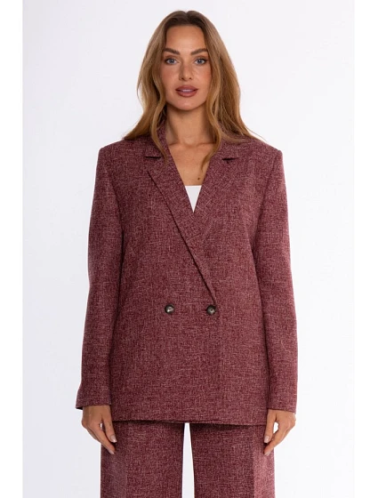 M929 Double-breasted tweed jacket - maroon M929 Double-breasted tweed jacket - maroon