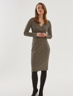 Monnari Šaty Houndstooth Dress With A Classic Cut Multi Green