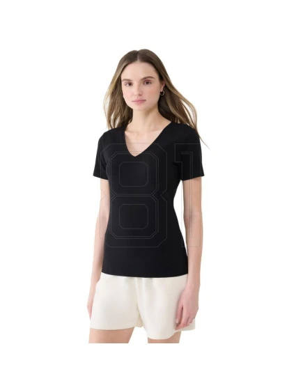 Dámské Slim fit tričko 4FWSS25TTSHF1990 20S Černá - 4F