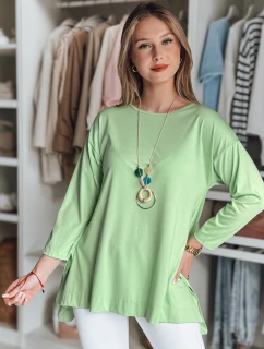 Dámská máslová halenka oversize s přívěskem světle zelená Dstreet model 21985736 - FashionStreet