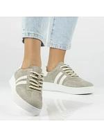 Dámské khaki kožené tenisky na platformě Filippo DP7512 dámské
