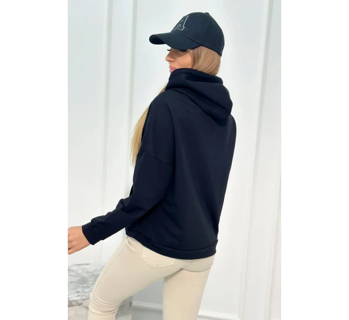 Mikina s nápisem Voyage černý Mikina s nápisem Voyage černý