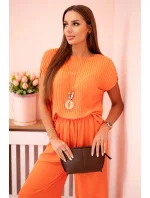 Viskózový komplet plisovaná halenka + kalhoty model 21961205 - K-Fashion Viskózový komplet plisovaná halenka + kalhoty model 21961205 - K-Fashion