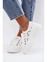 Dámské síťované tenisky na platformě model 22181930 bílé - Lee Cooper Dámské síťované tenisky na platformě model 22181930 bílé - Lee Cooper