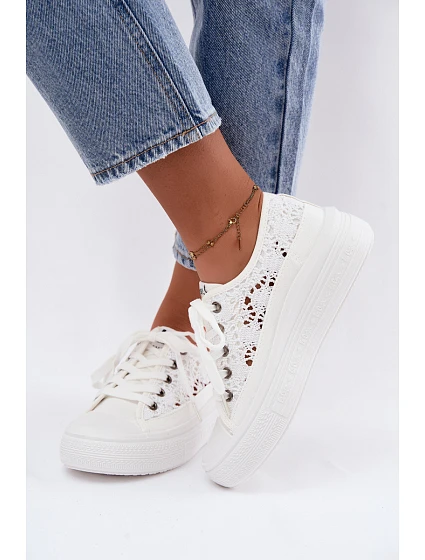 Dámské síťované tenisky na platformě Lee Cooper LCW-26-44-4485 bílé