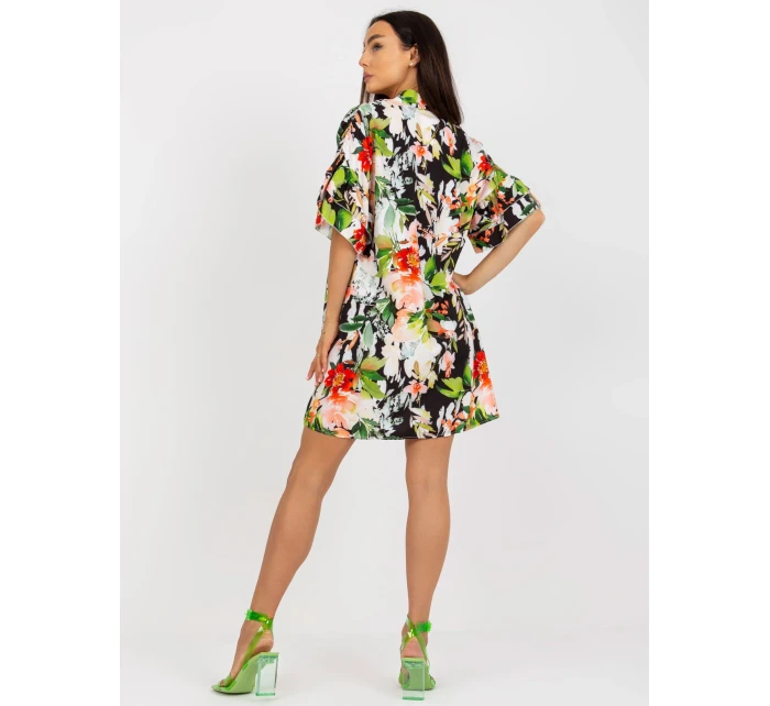 Sukienka DHJ SK czarno zielony model 21110873 - FPrice Sukienka DHJ SK czarno zielony model 21110873 - FPrice